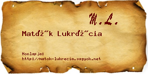 Matók Lukrécia névjegykártya